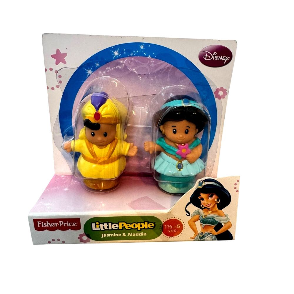 Fisher-Price Little People Disney Princess Jasmine & Aladdin 2-Pack New Toy
